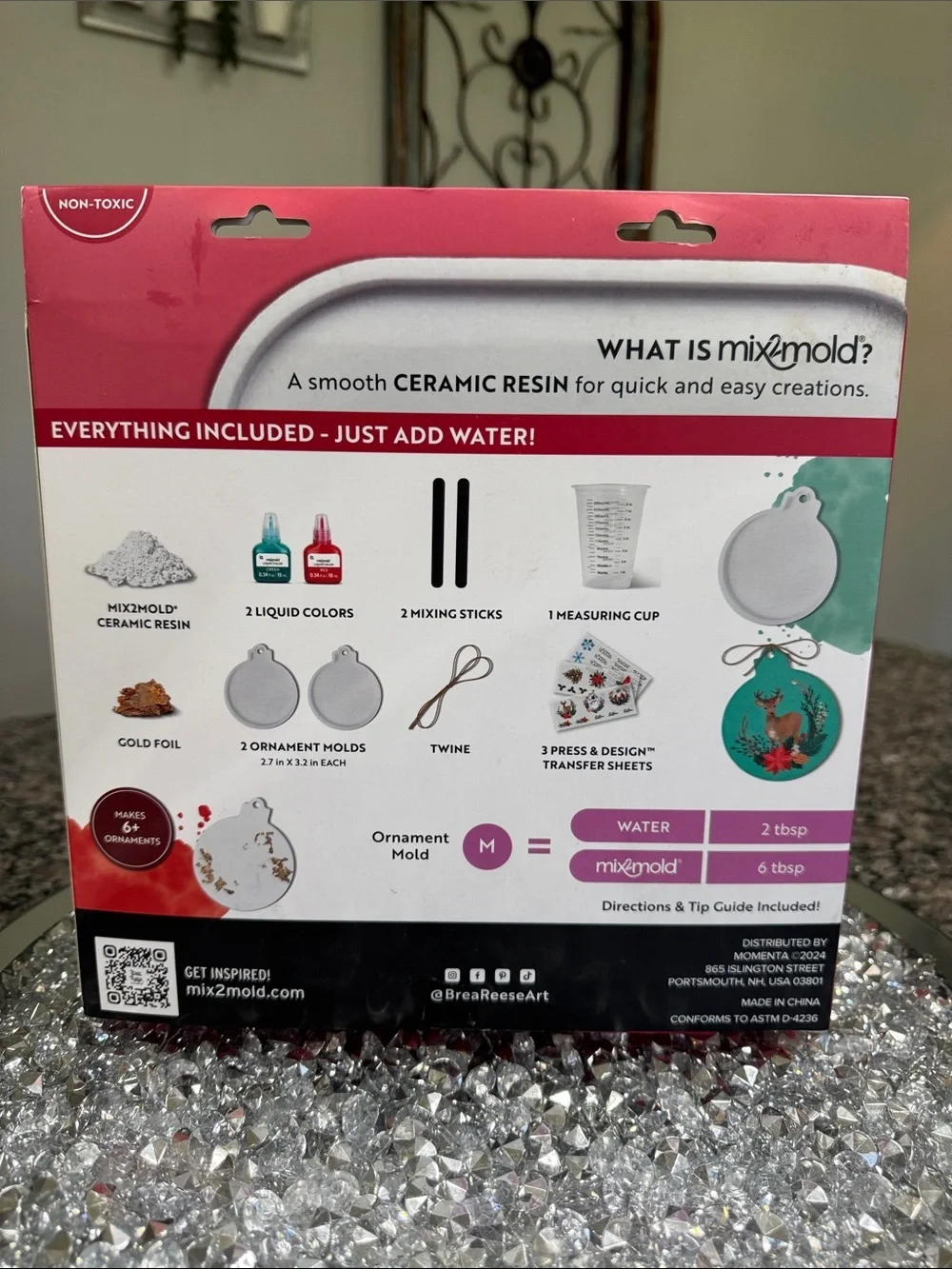 Holiday Ornament Kit — Red and Teal Ornament Craft Set